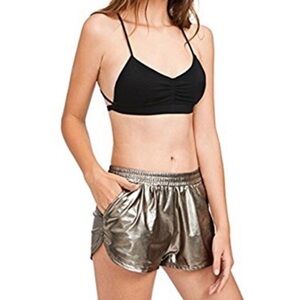 🕺🏻Women’s disco track shorts; metallic bronze XS